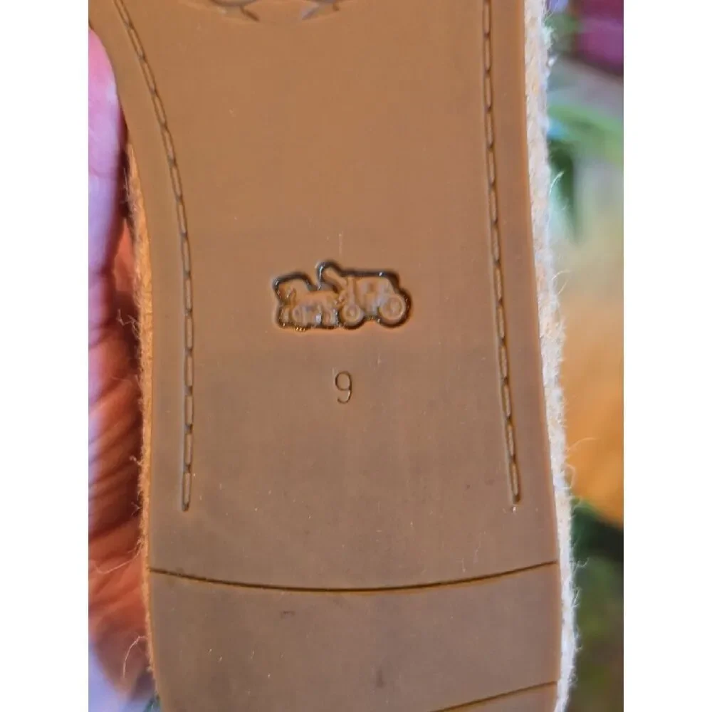 Coach Cream Logo Espadrille Slip-On Flats Size 9